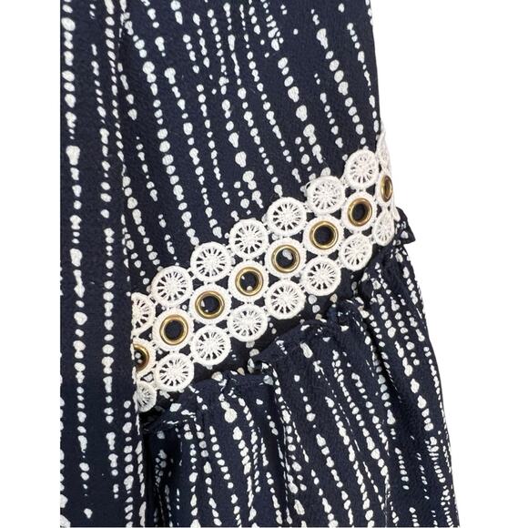 Misa Los Angeles Navy & White Carmen oversized Top - Picture 6 of 16